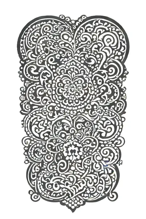 mendhi ornamental style with names Remi, Heather and Dillan  tattoo design idea