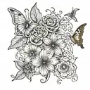 mothers tattoo for children named Remi, Dillan and Heather tattoo design idea