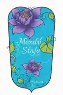 mendhi style flower intertwined with names Remi Heather Dillan tattoo design idea