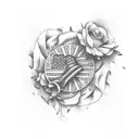 Flowers with the american and filipino flag around it.  tattoo design idea