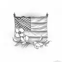 Flowers with the american and filipino flag around it.  tattoo design idea