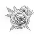 Flowers with the american and filipino flag around it.  tattoo design idea