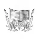 Flowers with the american and filipino flag around it.  tattoo design idea