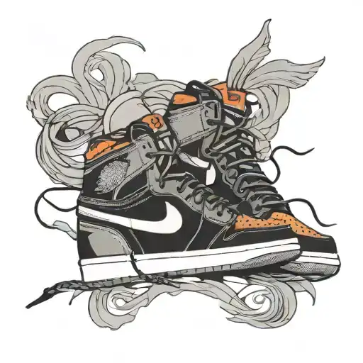 air jordan 1 shoe laces flying tattoo design idea