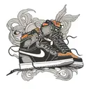 air jordan 1 shoe laces flying tattoo design idea