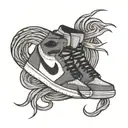 air jordan 1 shoe laces flying tattoo design idea