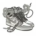 air jordan 1 shoe laces flying tattoo design idea