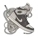 air jordan 1 shoe laces flying tattoo design idea
