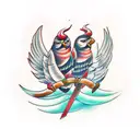 two birds tattoo design idea