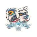 two birds tattoo design idea