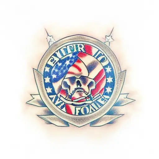 patriotic sleeve  tattoo design idea
