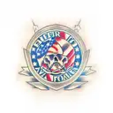 patriotic sleeve  tattoo design idea
