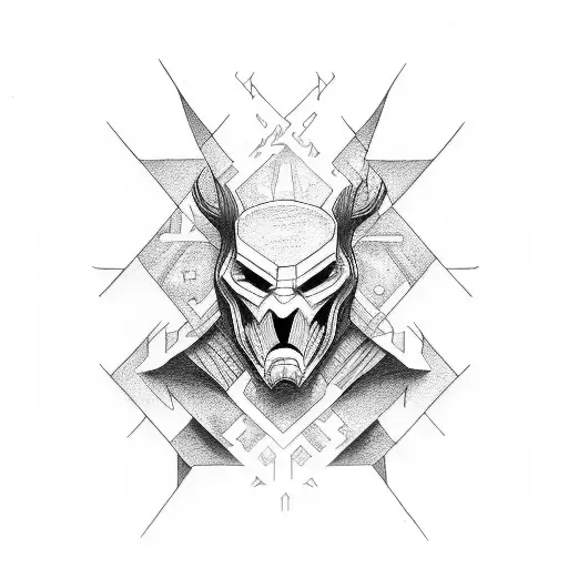 HEROES AND villains tattoo design idea