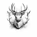 Elk head tattoo design idea