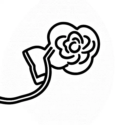 flowers with clouds and a stethoscope  tattoo design idea
