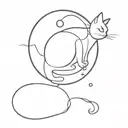 cat and globe  tattoo design idea