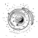 planets landscape tattoo design idea