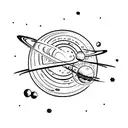 planets landscape tattoo design idea