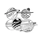 planets landscape tattoo design idea