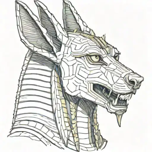 anubis portrait tattoo design idea