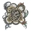 my 4 grandparents signatures sparkling around my biceps  tattoo design idea