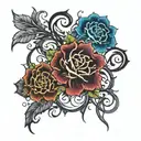 my 4 grandparents signatures sparkling around my biceps  tattoo design idea