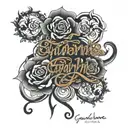 my 4 grandparents signatures sparkling around my biceps  tattoo design idea