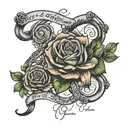 my 4 grandparents signatures sparkling around my biceps  tattoo design idea