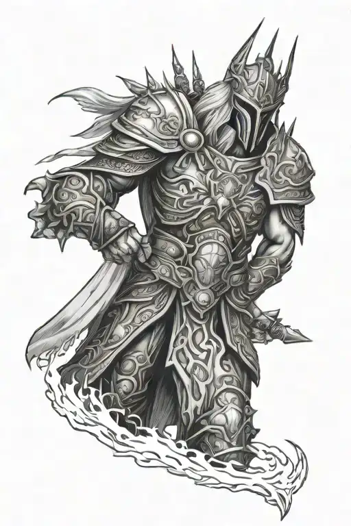 Lich King Arthas Menethil tattoo design idea