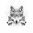 Three headed wolves tattoo design idea