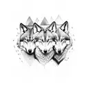 Three headed wolves tattoo design idea