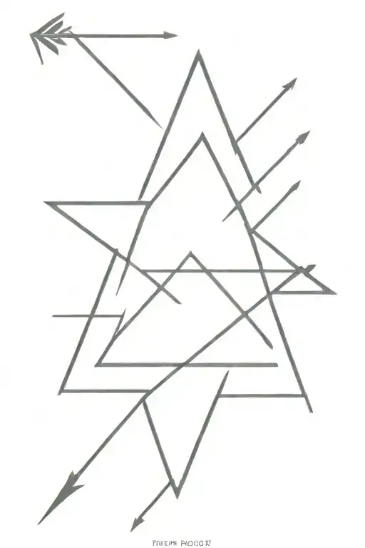 arrow has a pointed triangular tip, shaft has two diagonal lines near the middle, and 3 lines on both sides on the end tattoo design idea