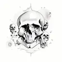 skull with lost souls  tattoo design idea