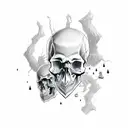 skull with lost souls  tattoo design idea