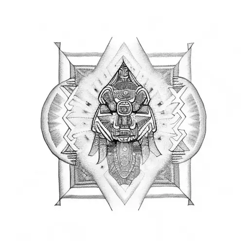Design a tattoo inspired by Aztec art and psychedelic patterns tattoo design idea