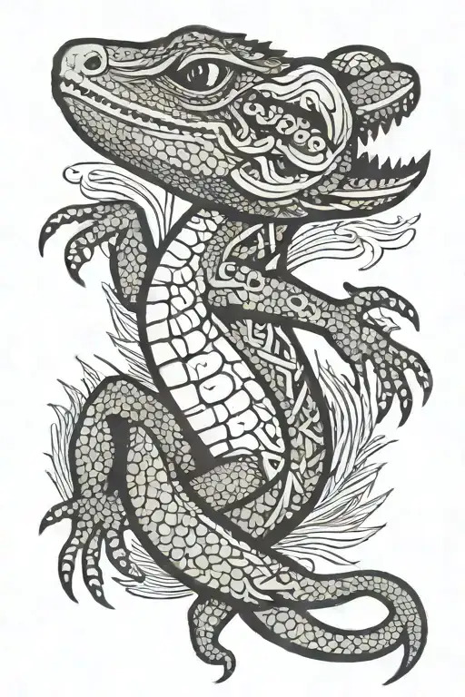 Puerto Rican lizard going tattoo design idea