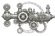 steam engine tattoo design idea