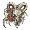 ram skull and spiders together sigil tattoo tattoo design idea