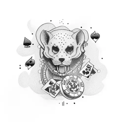 casino, roulette table, dices full leg sleeve front and back tattoo design idea