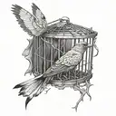 breaking free from cage tattoo design idea