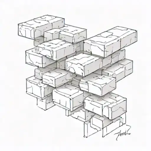 three bricks stacked  tattoo design idea