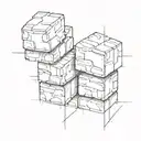 three bricks stacked  tattoo design idea