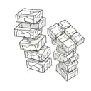 three bricks stacked  tattoo design idea