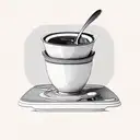 bowl with soup and many buttons inside tattoo design idea