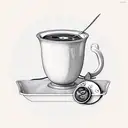 bowl with soup and many buttons inside tattoo design idea