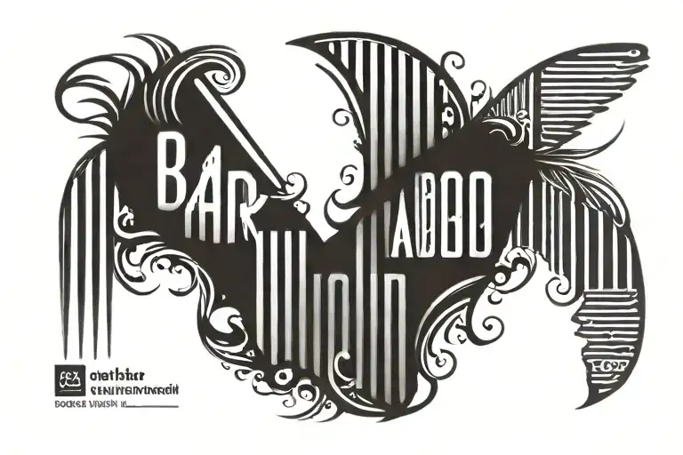 barcode tattoo name engraved tattoo design idea