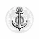 Sailor's anchor, with the names 'Feli' and 'Robi', an infinity sign, the crowns of prince and princess over the initials tattoo design idea