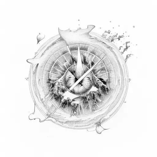 the four elements of nature in one frame tattoo design idea