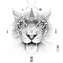 the four elements of nature in one frame tattoo design idea