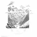 the four elements of nature in one frame tattoo design idea